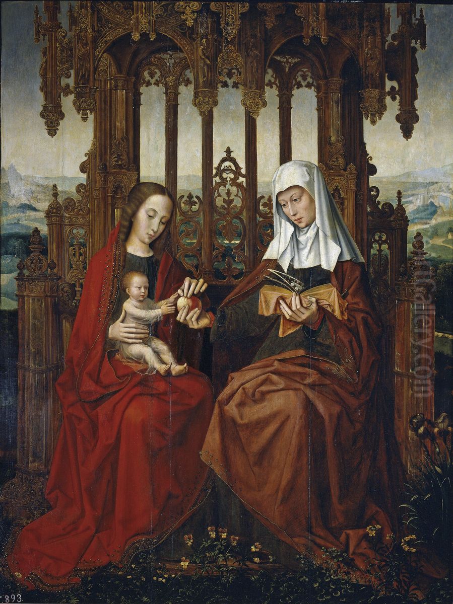 The virgin and child with Saint Anne Oil Painting by Ambrosius Benson