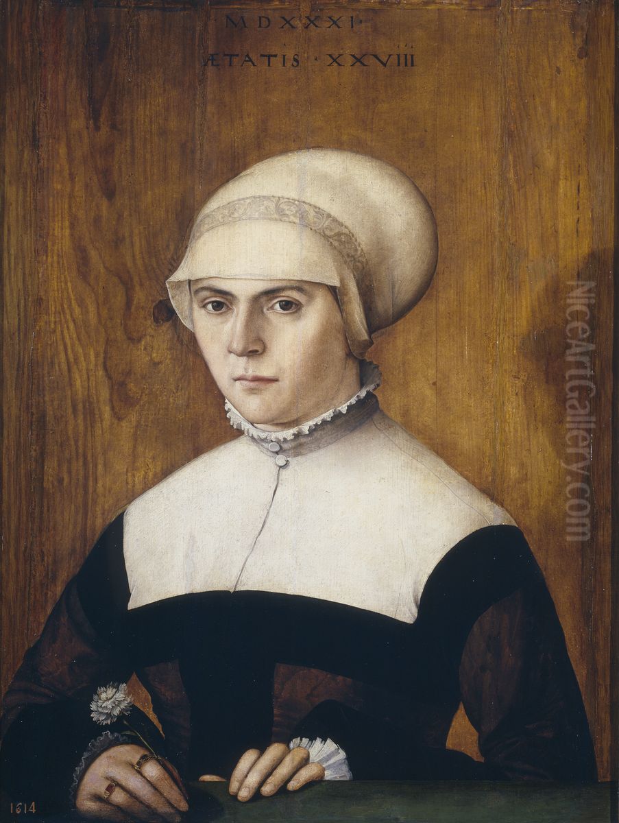 Jorg Zorer's Wife (?) Oil Painting by Christoph Amberger