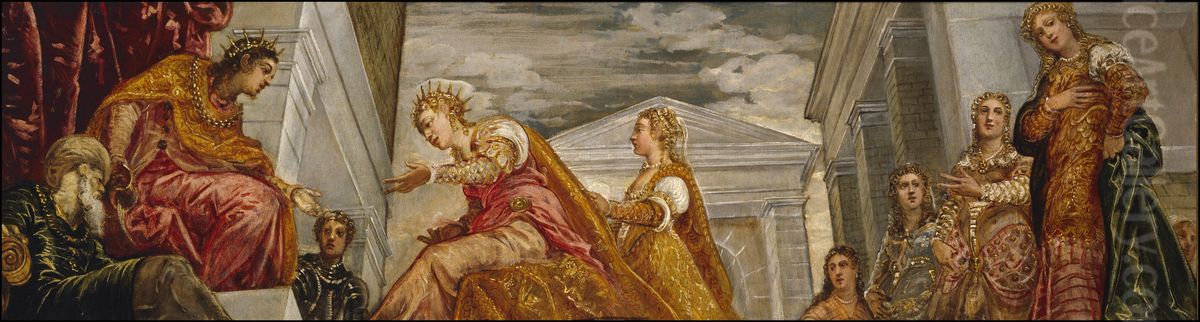Visita de la reina de Saba a Salomon Oil Painting by Jacopo Tintoretto