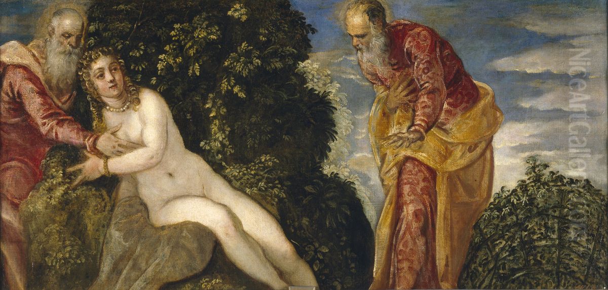Susana y los viejos Oil Painting by Jacopo Tintoretto