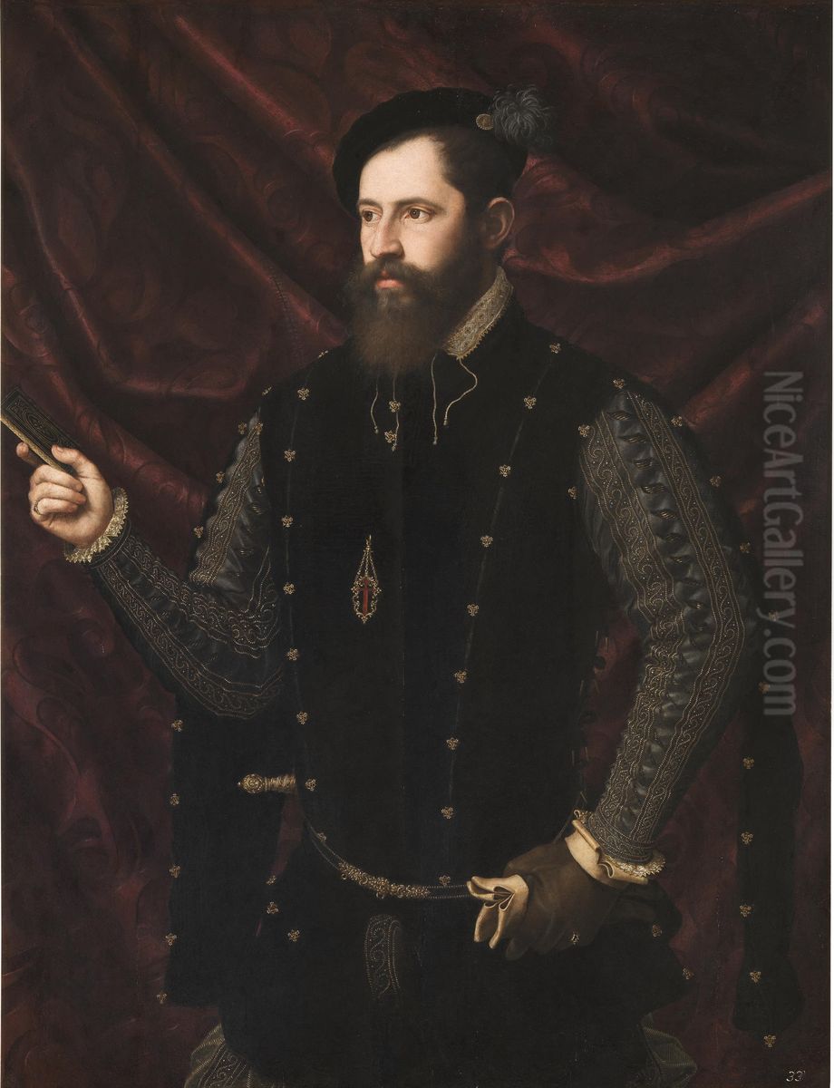 Retrato de un caballero santiaguista Oil Painting by Juan De Juanes