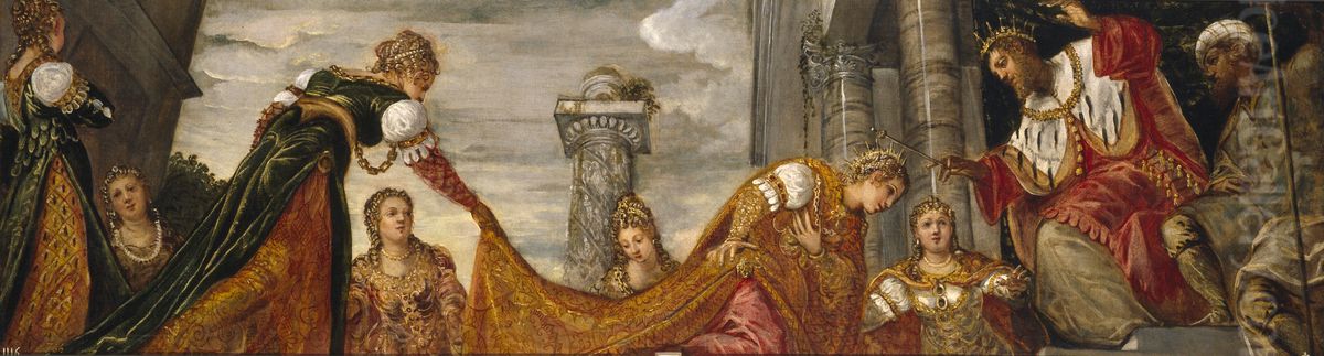 Esther ante Asuero Oil Painting by Jacopo Tintoretto