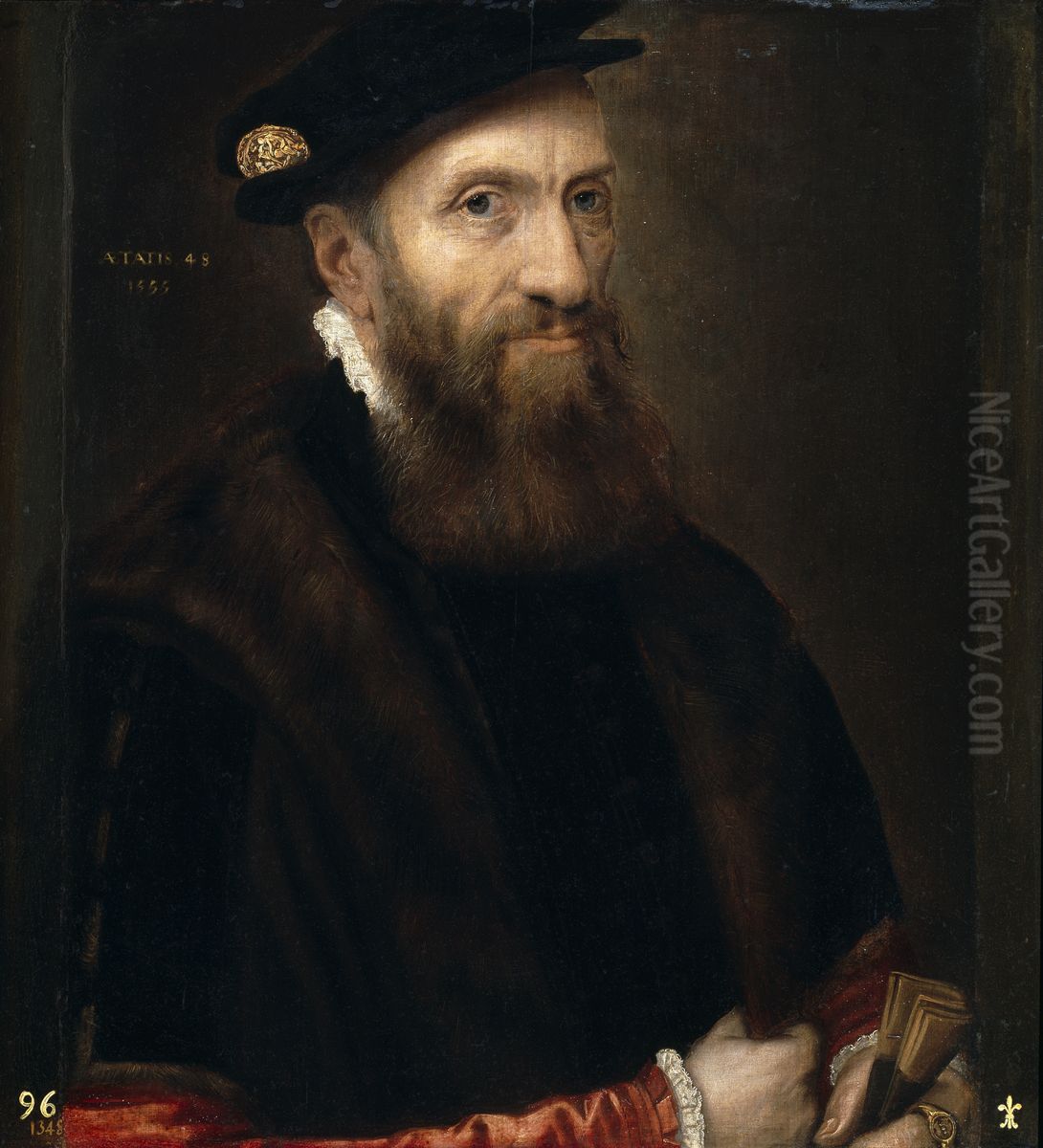 Portrait of a 48-year old man Oil Painting by Frans Floris I