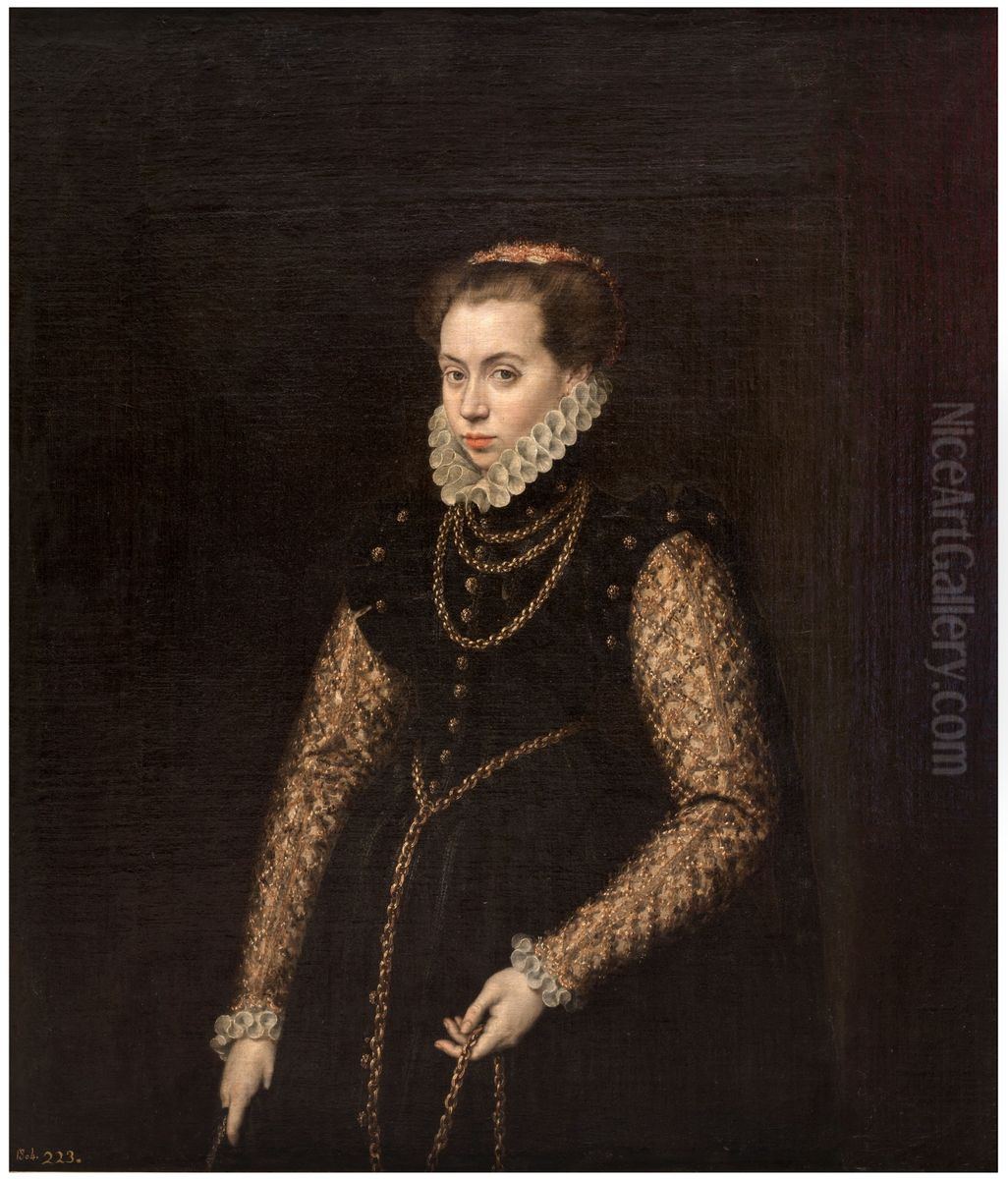 La dama de las cadenas de oro Oil Painting by Antonis Mor