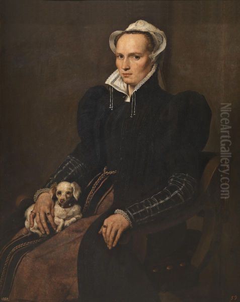 Portrait of an unknown woman Oil Painting by Antonis Mor