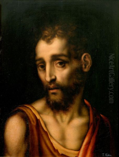 San Juan Bautista Oil Painting by Luis de Morales