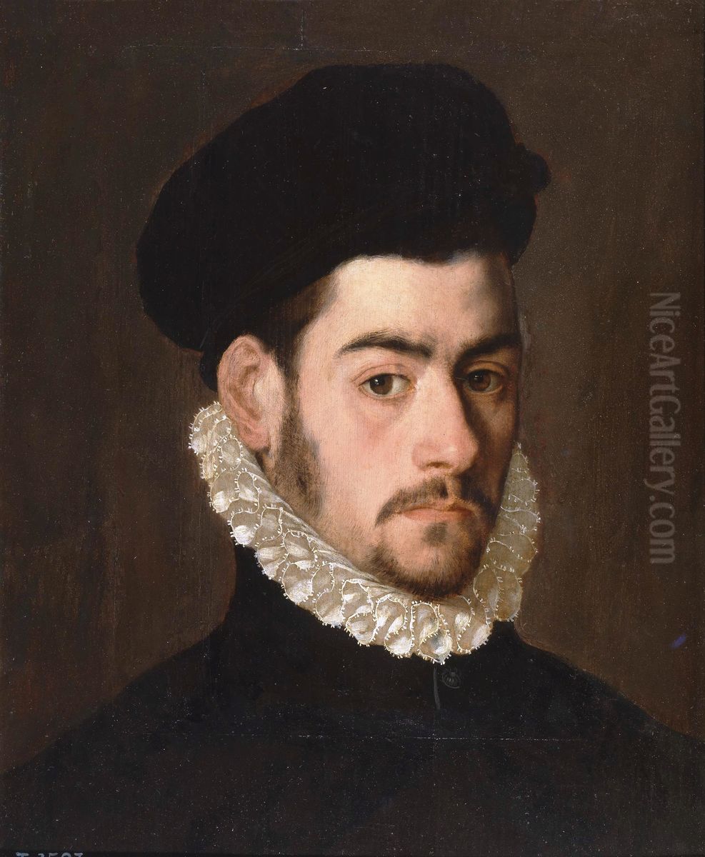 Posible autorretrato del pintor Alonso Sanchez Coello Oil Painting by Alonso Sanchez Coello