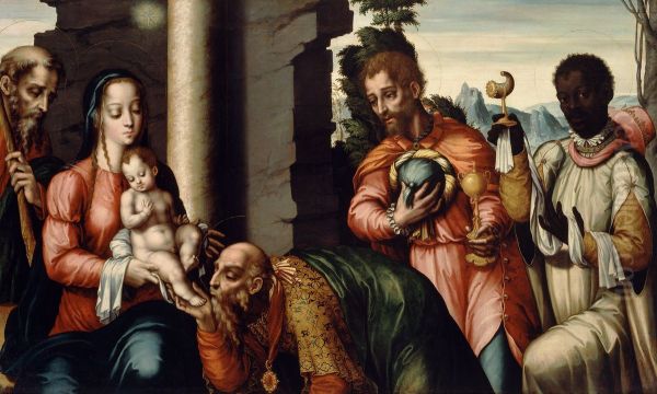 La Adoracion de los Reyes Magos Oil Painting by Luis de Morales