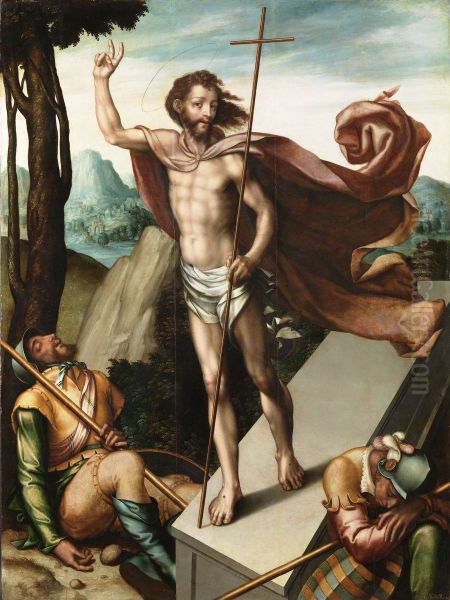 La Resurreccion Oil Painting by Luis de Morales