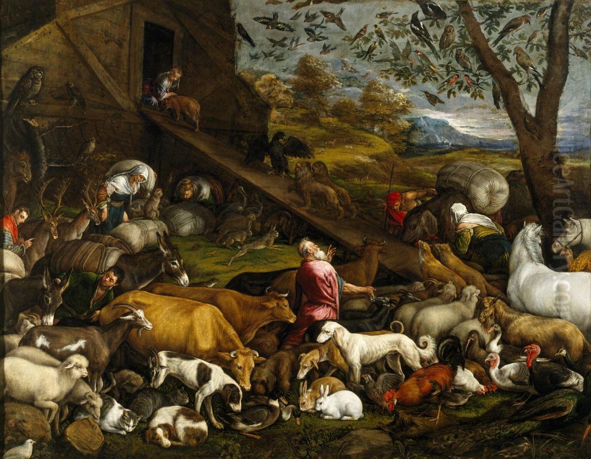 The Animals entering Noah's Ark Oil Painting by Jacopo Bassano