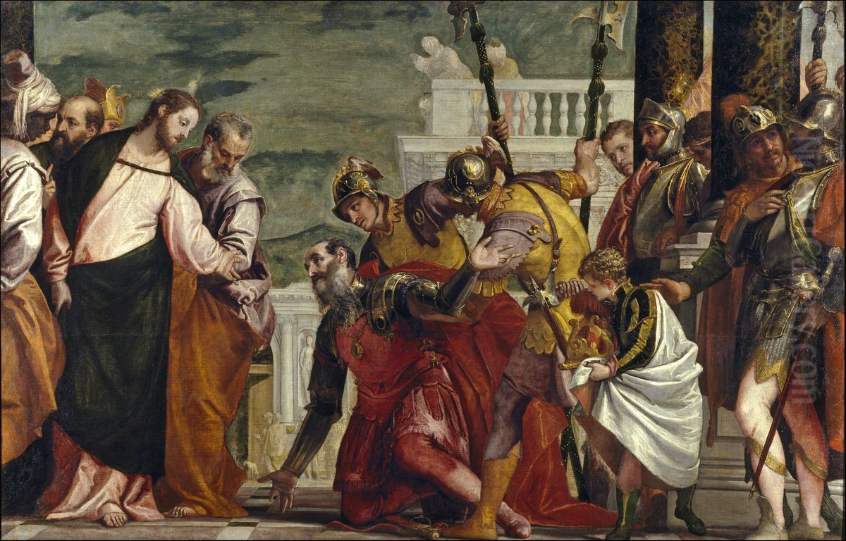 Christ and the Centurion Oil Painting by Paolo Veronese (Caliari)