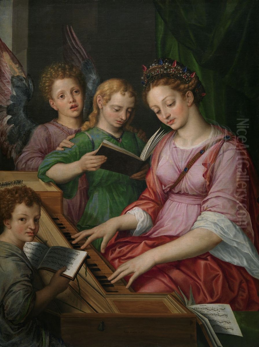 Saint Cecilia Oil Painting by Michiel Coxie