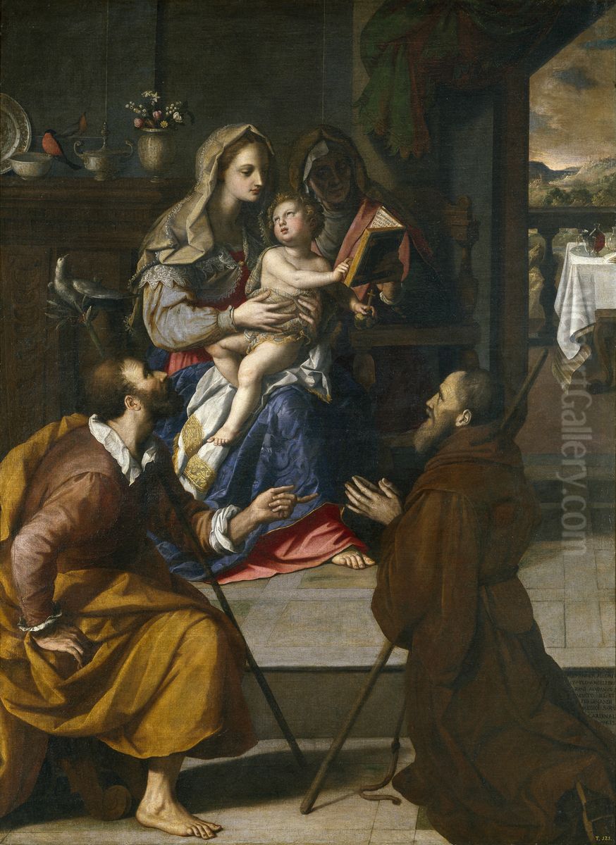 The Holy Family of Cardinal Fernando de' Medici Oil Painting by Alessandro Allori