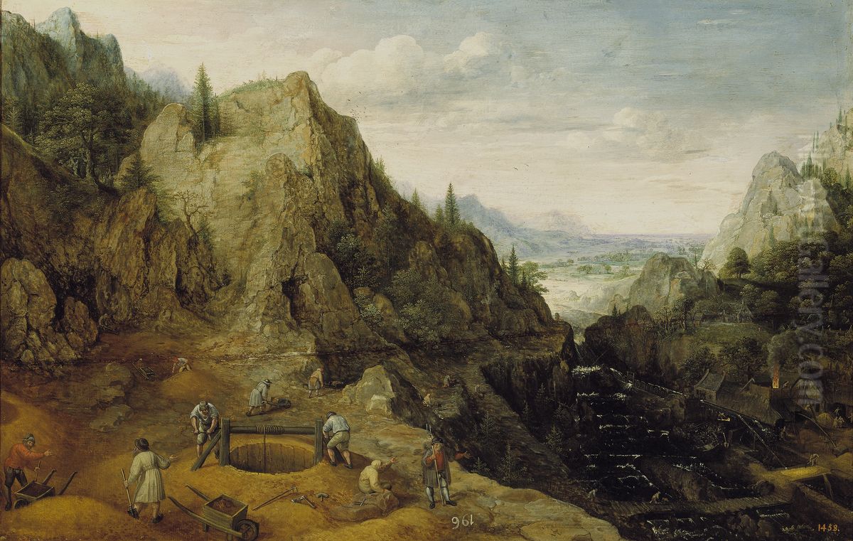 Landscape with Ironworks Oil Painting by Lucas van Valckenborch