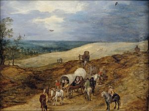 Landschap met wagens