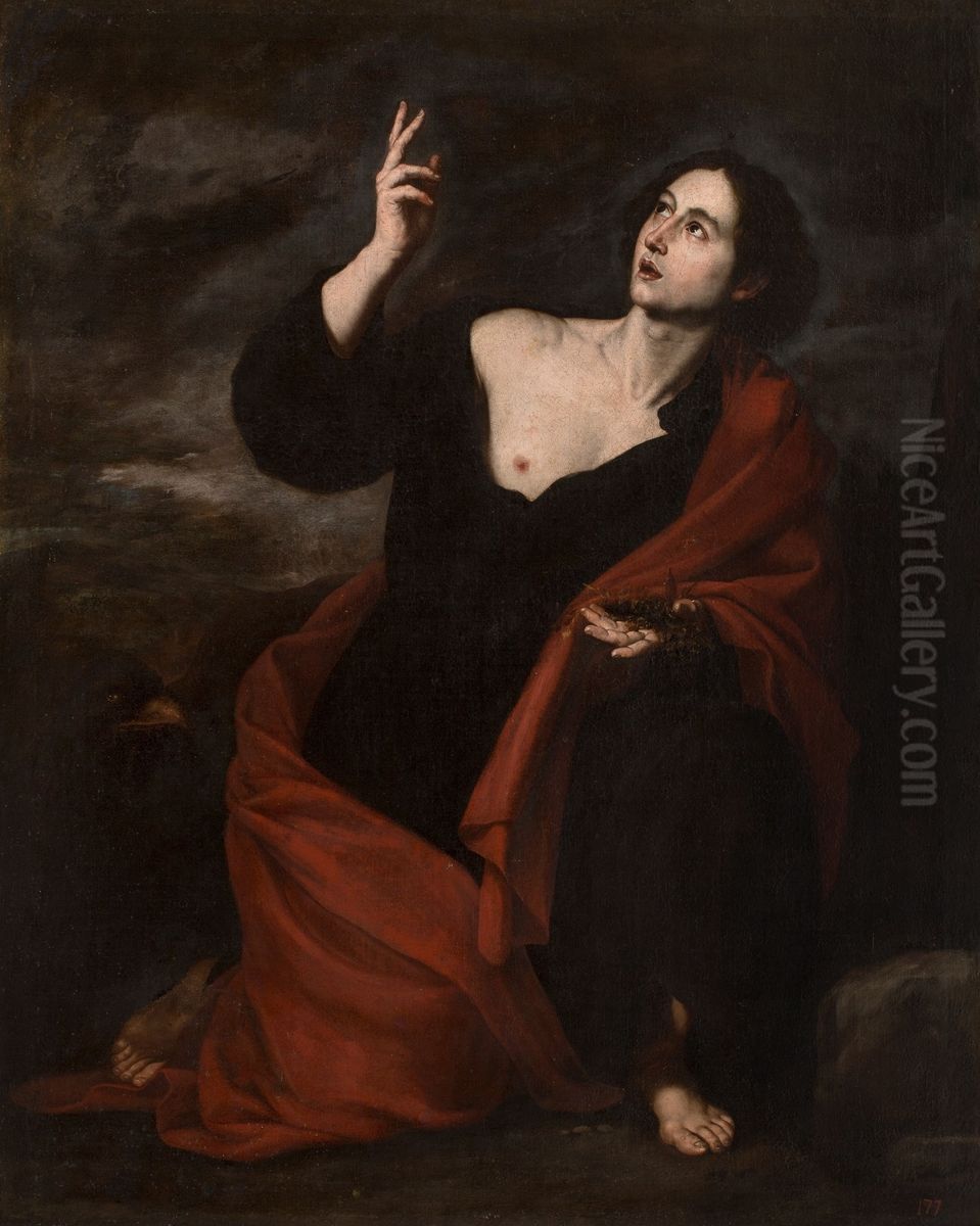San Juan Evangelista, en Patmos Oil Painting by Jusepe de Ribera