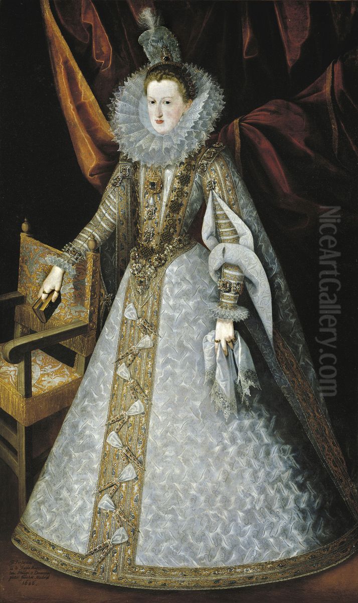 Portrait ofMargaret of Austria (1584-1611) Oil Painting by Juan Pantoja de la Cruz