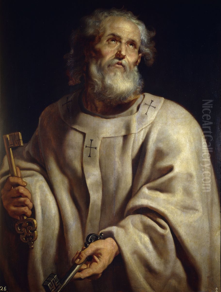 The Apostle Saint Peter Oil Painting by (studio of) Rubens, Peter Paul