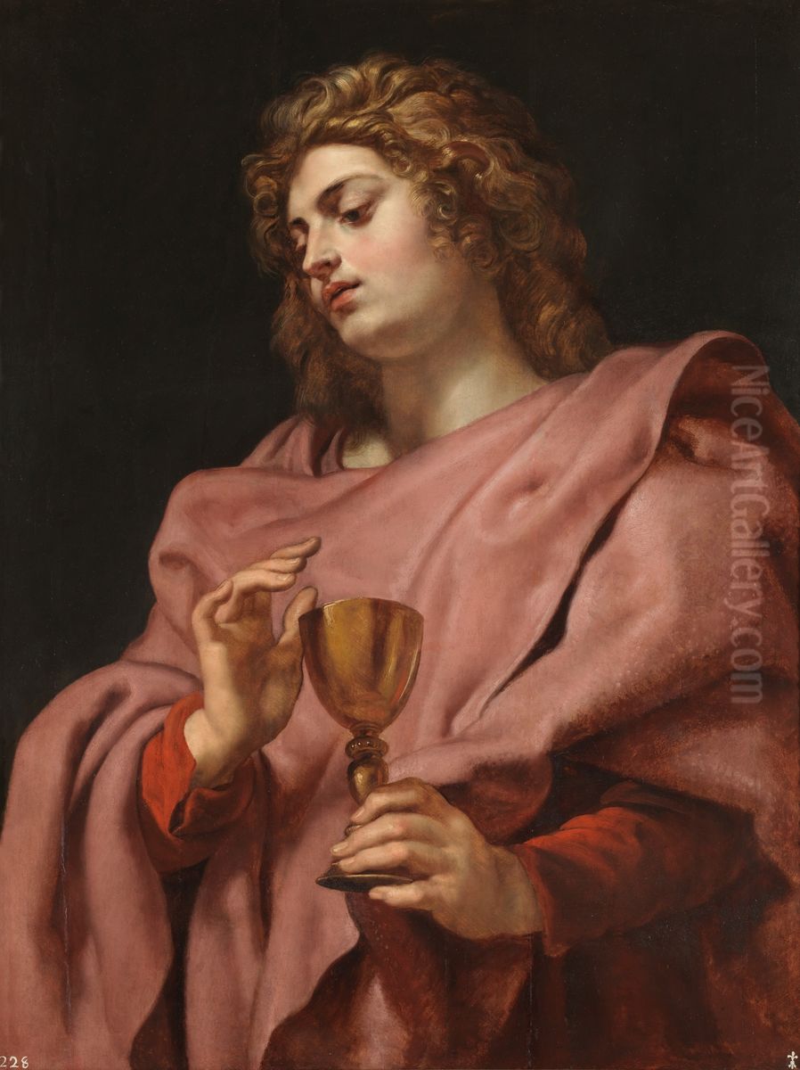 The Apostle  Saint John Evangelista Oil Painting by (studio of) Rubens, Peter Paul