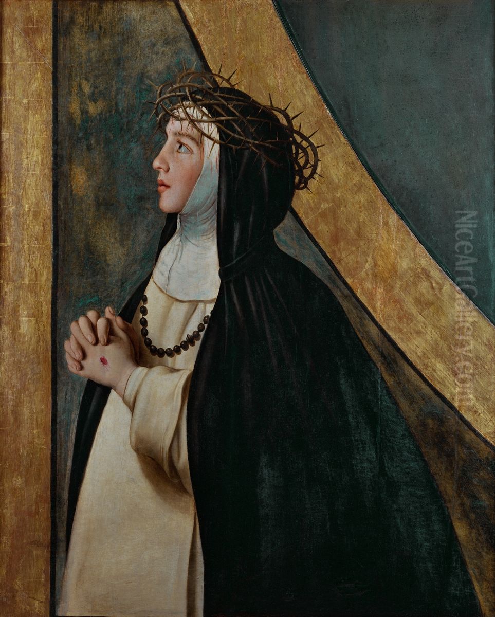 Santa Catalina de Siena Oil Painting by Juan Bautista Maino