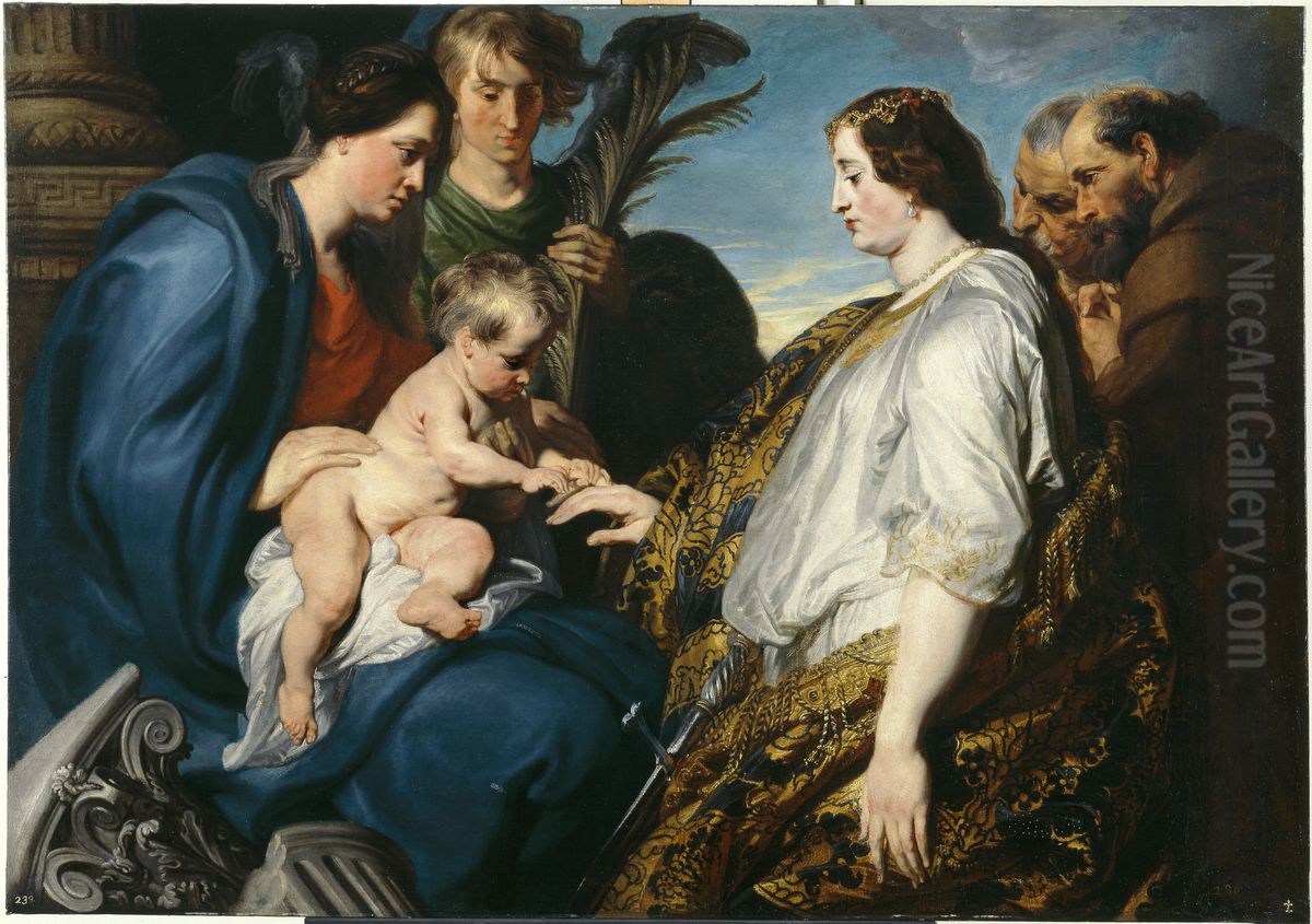 The mystic mariage of Saint Catherine of Alexandria Oil Painting by Sir Anthony Van Dyck