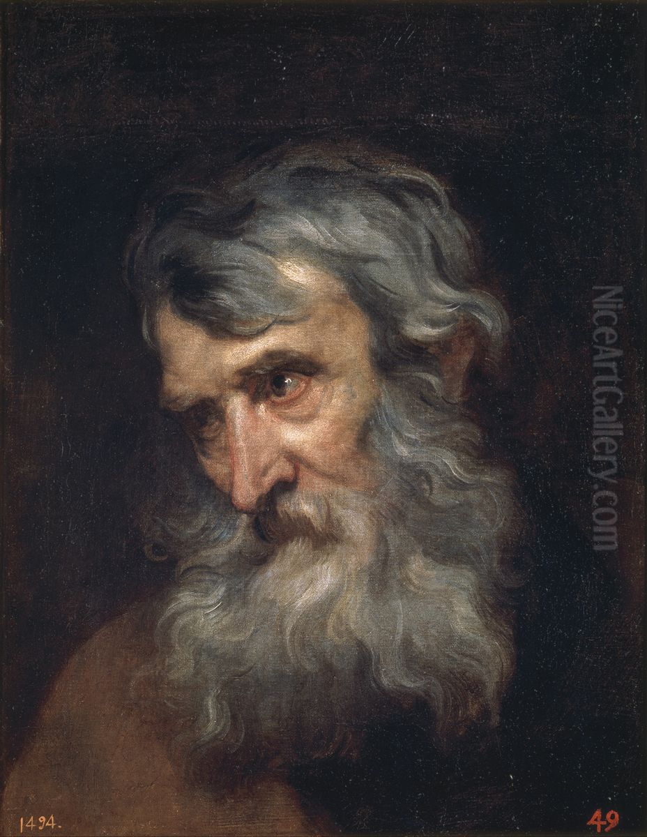 The Head of an Old Man Oil Painting by Sir Anthony Van Dyck