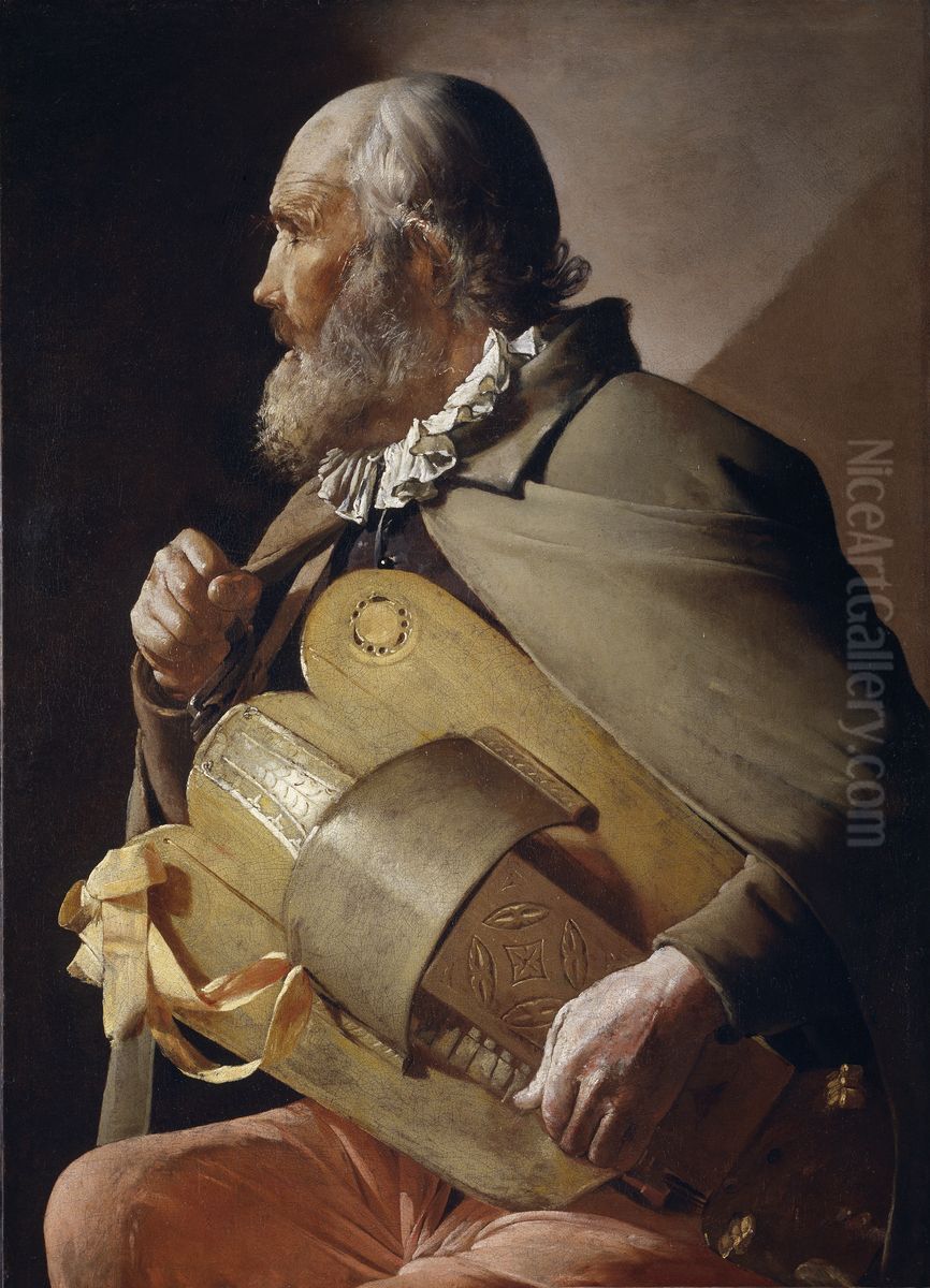 Le Musicien Aveugle. Oil Painting by Georges de La Tour