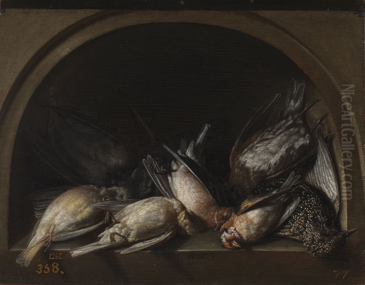 Still Life with Game Fowl Oil Painting by Herman van Vollenhoven