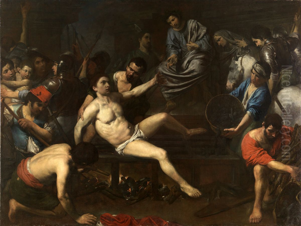 El martirio de san Lorenzo Oil Painting by Valentin De Boulogne