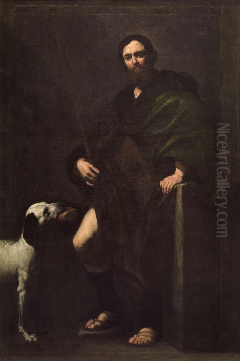 Hl. Rochus Oil Painting by Jusepe de Ribera