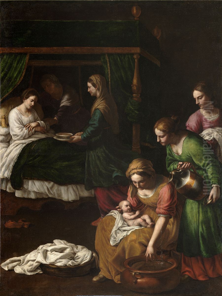 The Birth of the Virgin Oil Painting by Alessandro Turchi