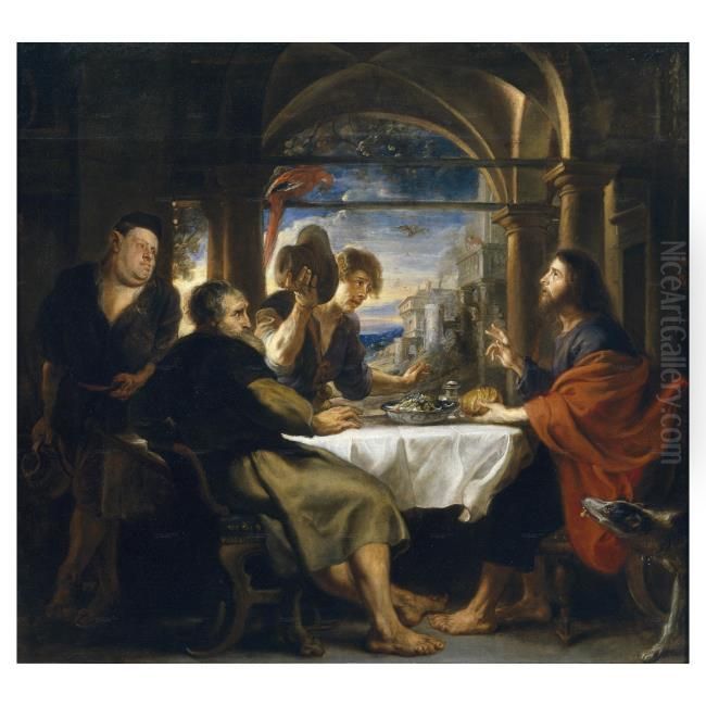 Supper at Emmaus Oil Painting by (studio of) Rubens, Peter Paul