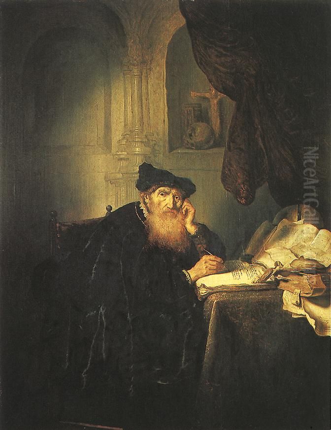 A Philosopher Oil Painting by Salomon Koninck