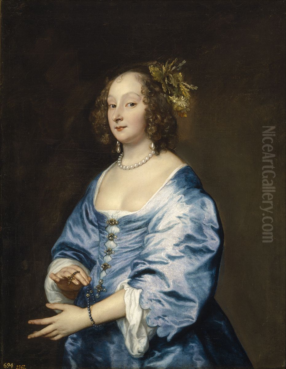 Portrait of Mary Ruthven, Lady van Dyck Oil Painting by Sir Anthony Van Dyck