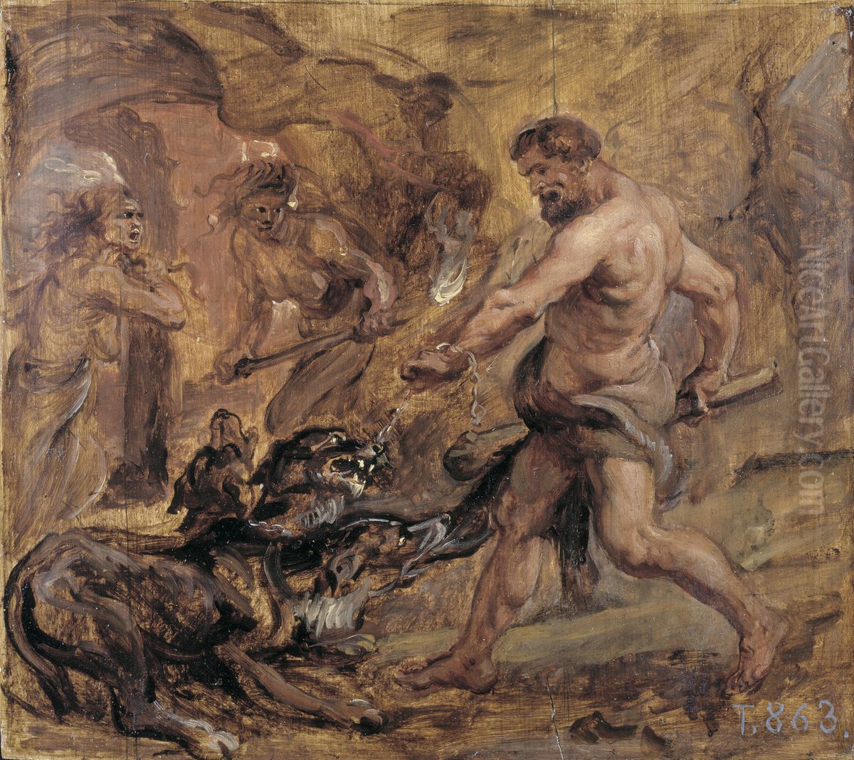 Hercules and Cerberus Oil Painting by (studio of) Rubens, Peter Paul