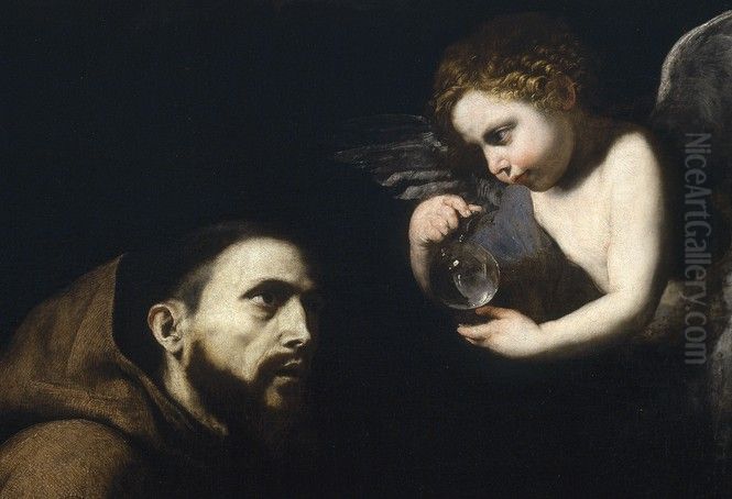 Vision of Saint Francis of Assisi Oil Painting by Jusepe de Ribera