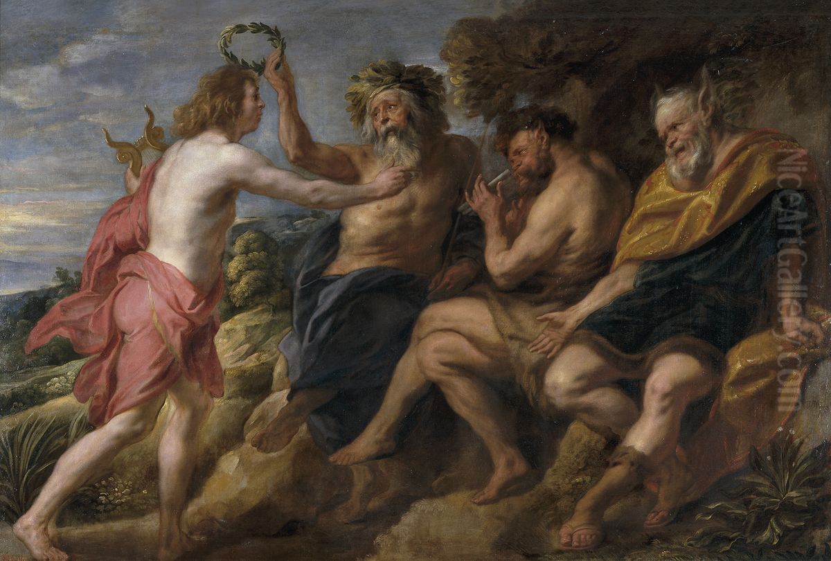 Apollo as Victor over Pan Oil Painting by Jacob Jordaens