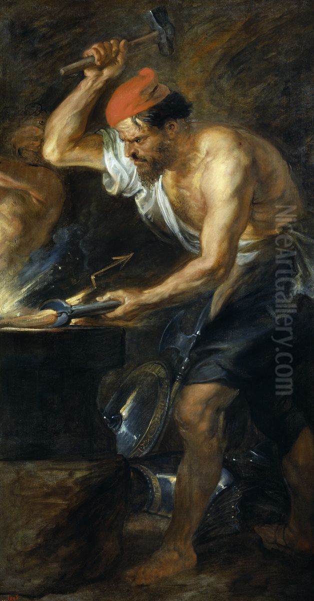 Vulcan forging the Thunderbolts of Jupiter Oil Painting by (studio of) Rubens, Peter Paul