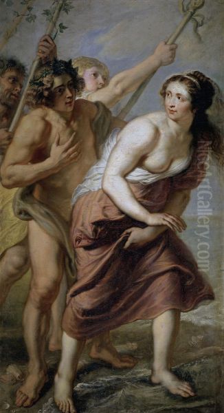 Vakh i Ariadna Oil Painting by Erasmus Quellinus II