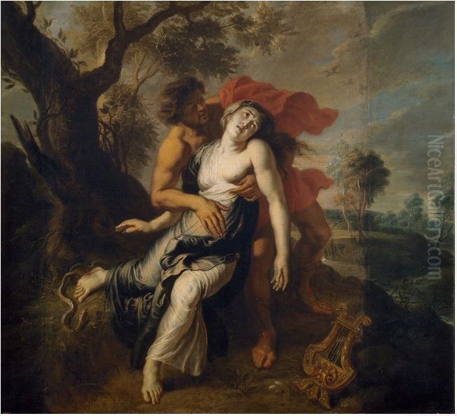 The Death of Eurydice Oil Painting by Erasmus Quellinus II