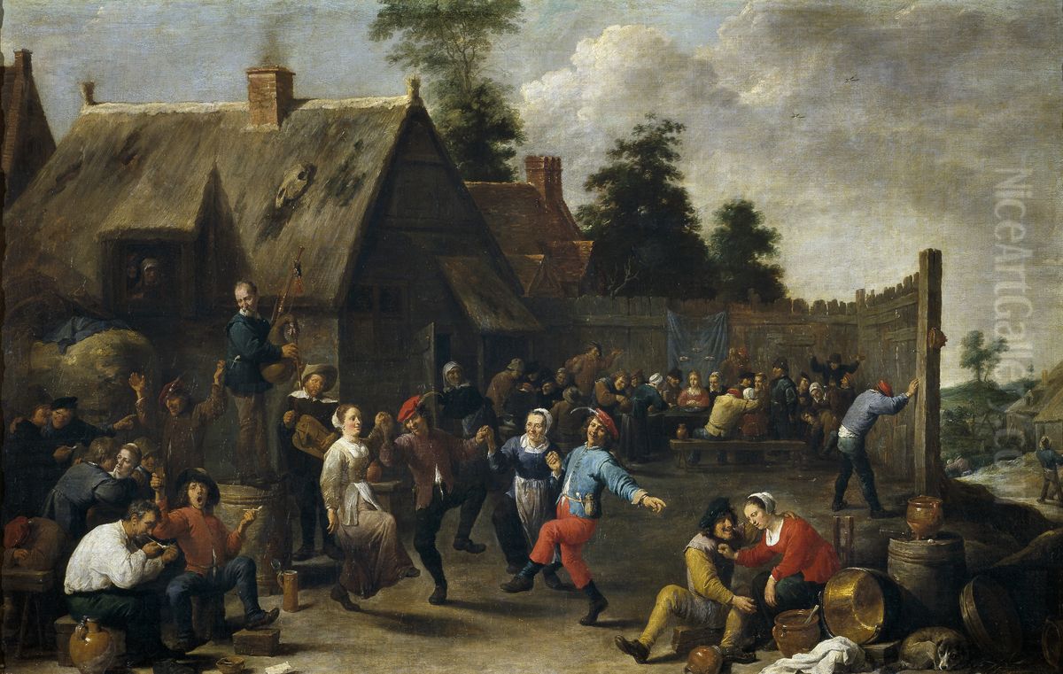 Village Festival and Feast Oil Painting by David Teniers the Younger