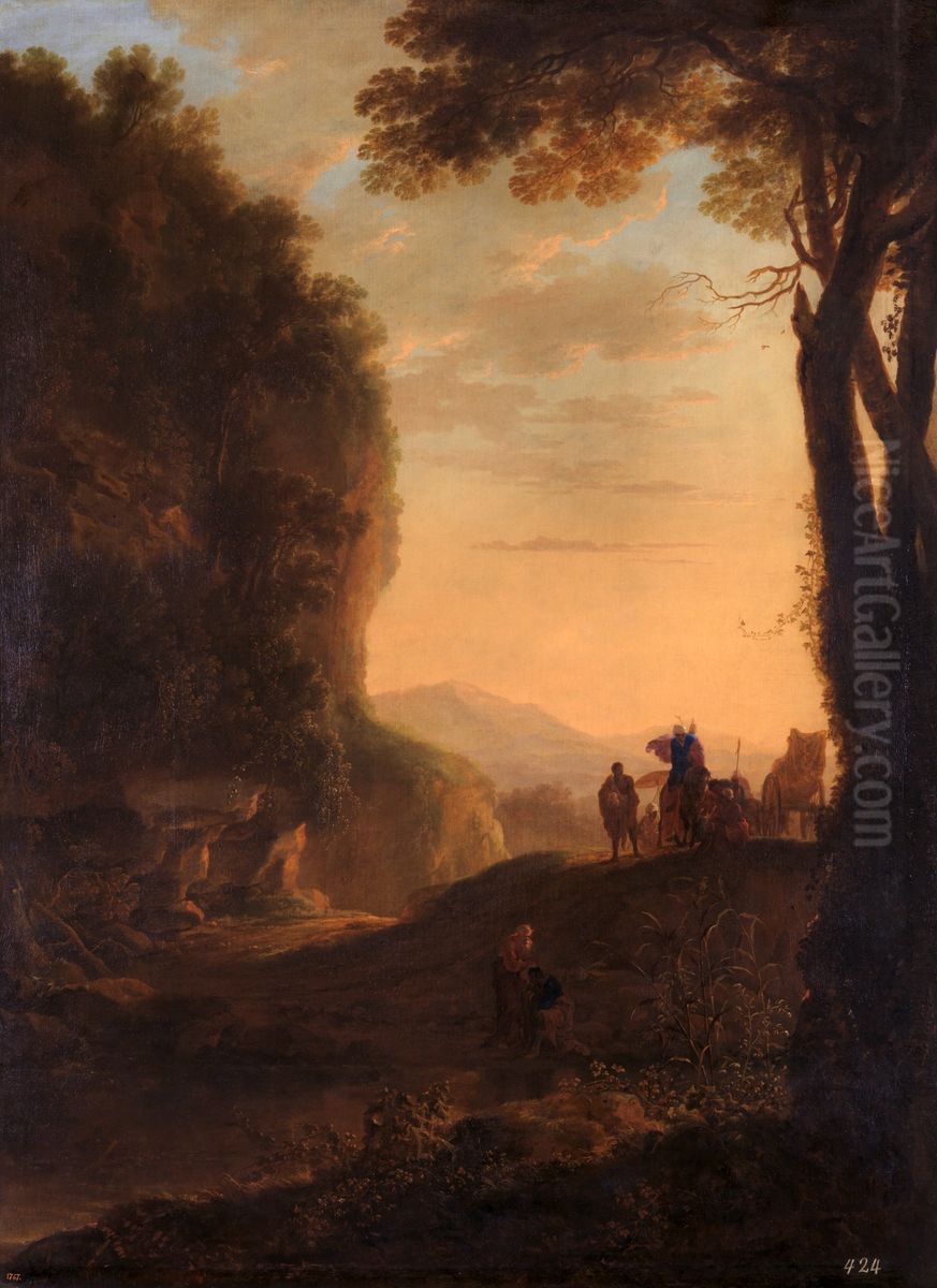 The baptism of Queen Candace's Eunuch Oil Painting by Jan Both