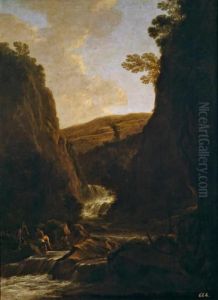 Southern landscape with a waterfall