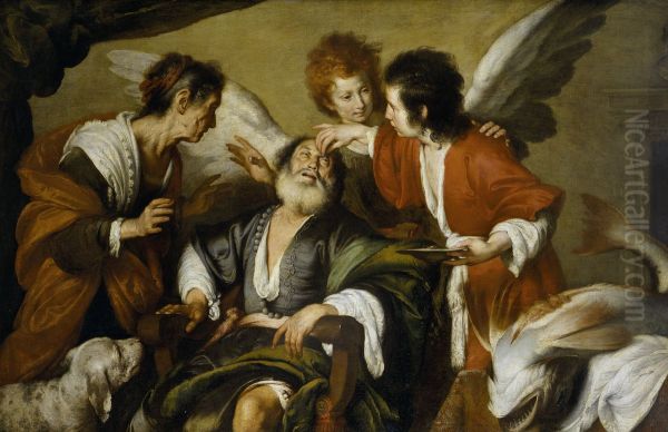 The Healing of Tobit Oil Painting by Bernardo Strozzi