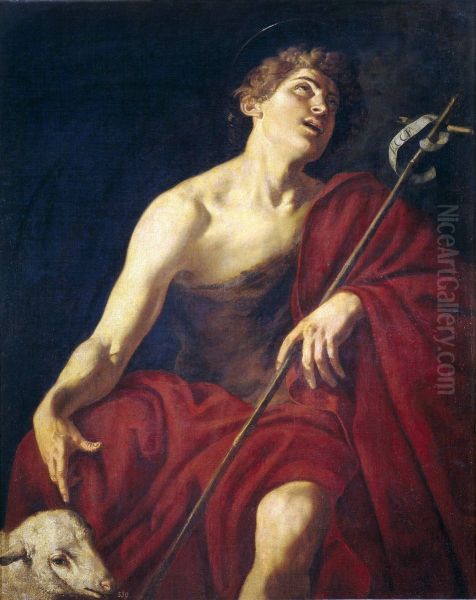 San Juan Bautista Oil Painting by Jeronimo Jacinto De Espinosa