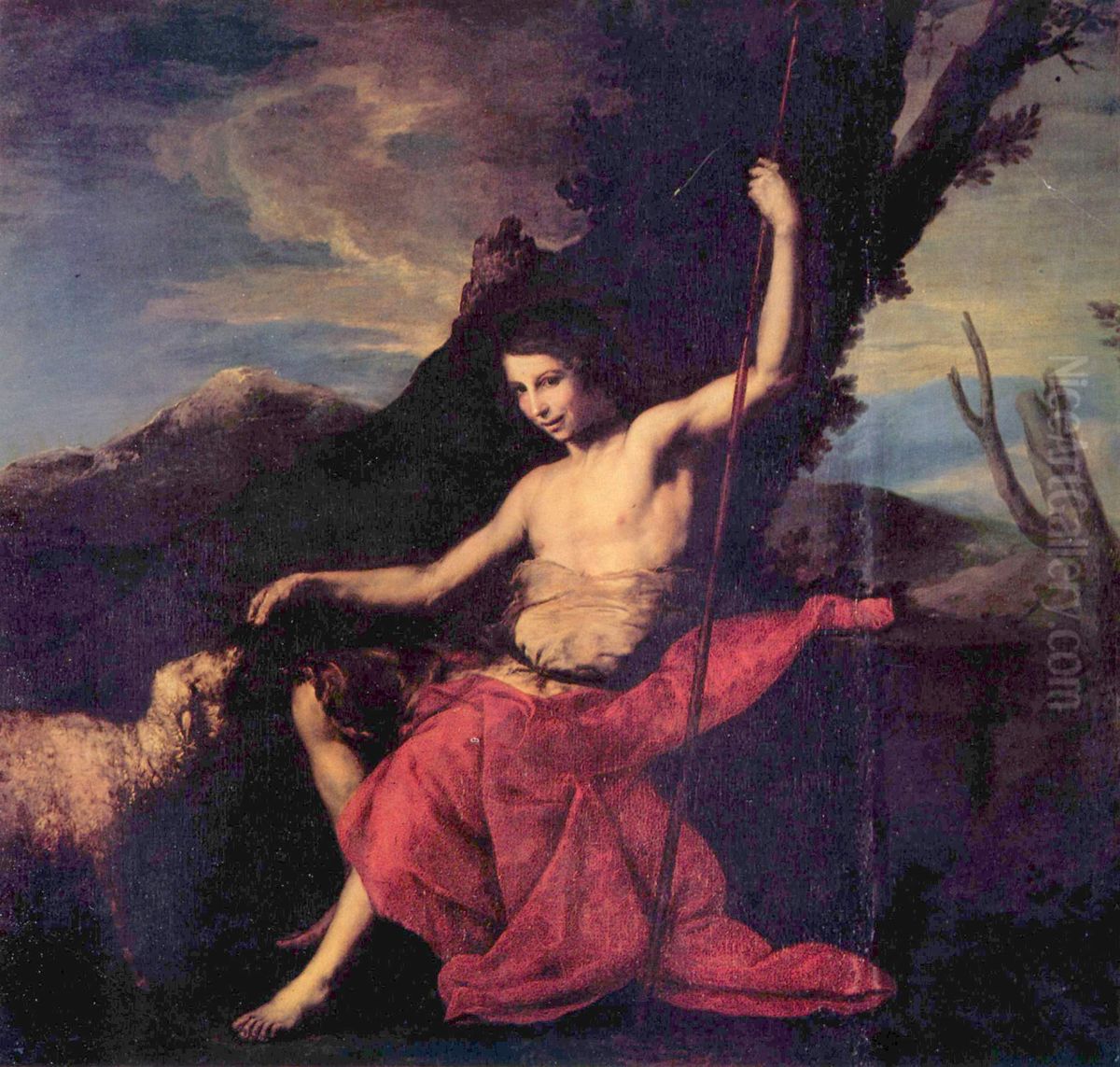 Johannes der Taufer in der Wuste Oil Painting by Jusepe de Ribera