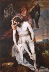 The dead Christ supported by an Angel