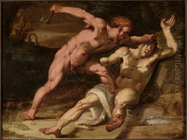 Zabojstwo Abla Oil Painting by Abraham Bloemaert