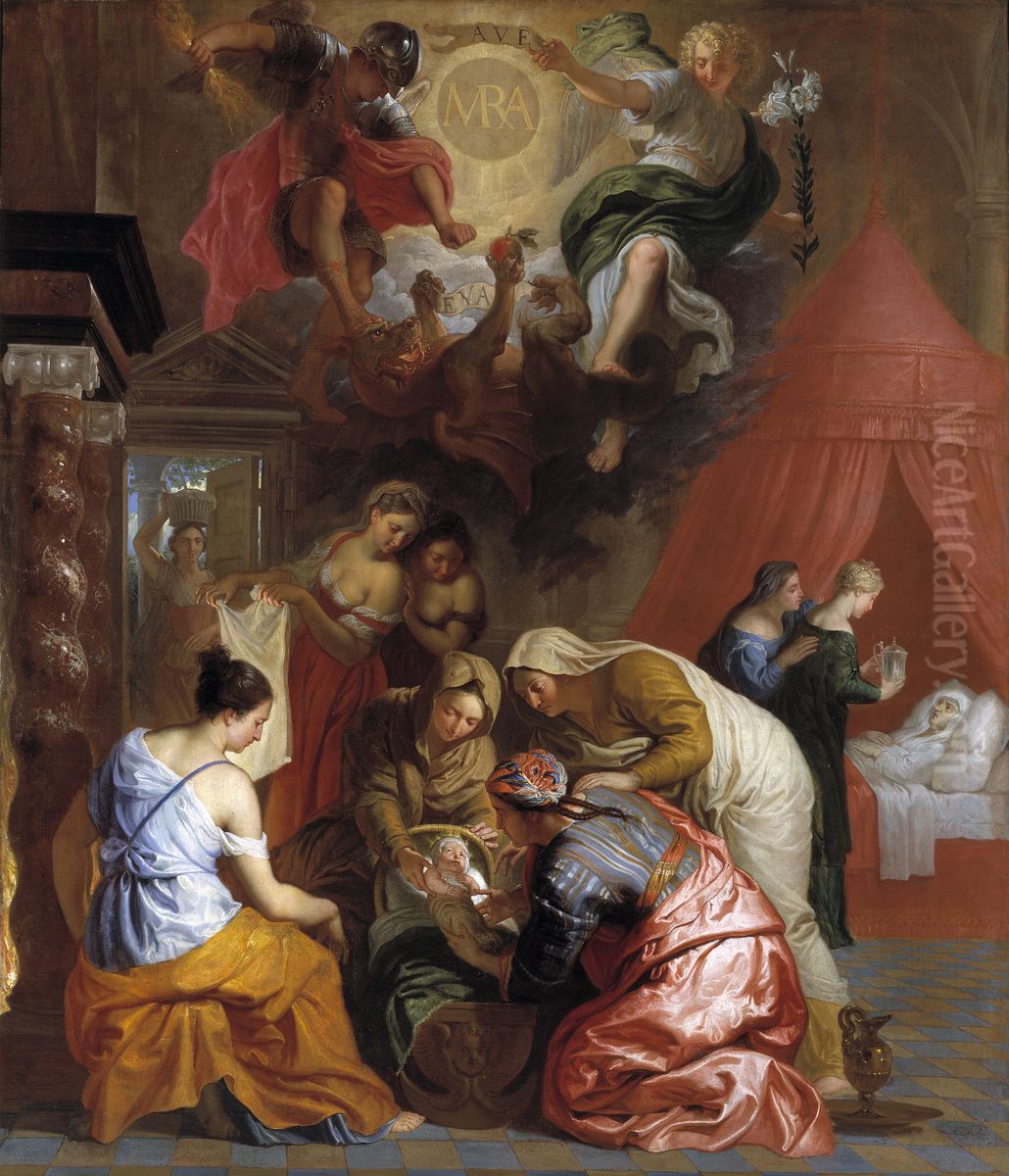 El Nacimiento de la Virgen Oil Painting by Erasmus Quellinus II