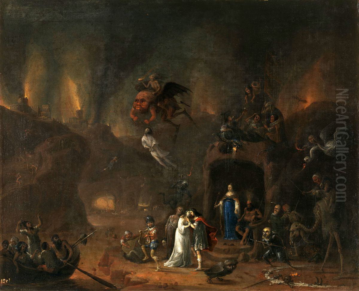 Orpheus and Eurydice in the Underworld Oil Painting by Pieter Fris
